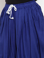 Jompers Women Royal-Blue Solid Dhoti | Grocsy