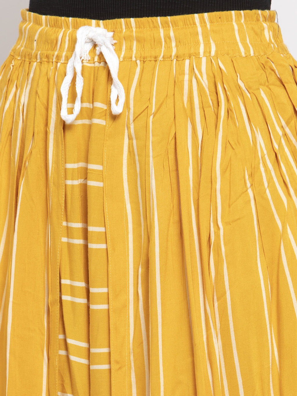 Jompers Women Mustard Stripped Dhoti | Grocsy