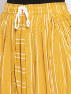 Jompers Women Mustard Stripped Dhoti | Grocsy