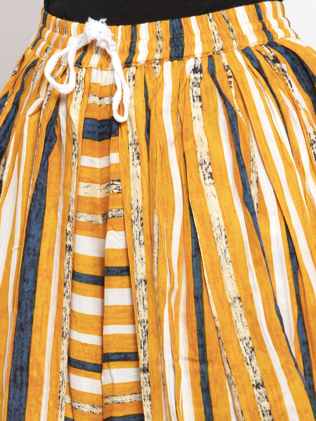 Jompers Women Yellow and Blue Stripped Dhoti | Grocsy