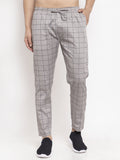 Jainish Men's Grey Checked Cotton Track Pants ( JOG 012Grey ) | Grocsy