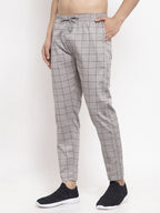 Jainish Men's Grey Checked Cotton Track Pants ( JOG 012Grey ) | Grocsy