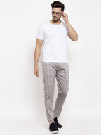 Jainish Men's Grey Checked Cotton Track Pants ( JOG 012Grey ) | Grocsy