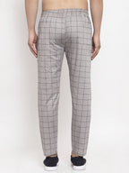 Jainish Men's Grey Checked Cotton Track Pants ( JOG 012Grey ) | Grocsy