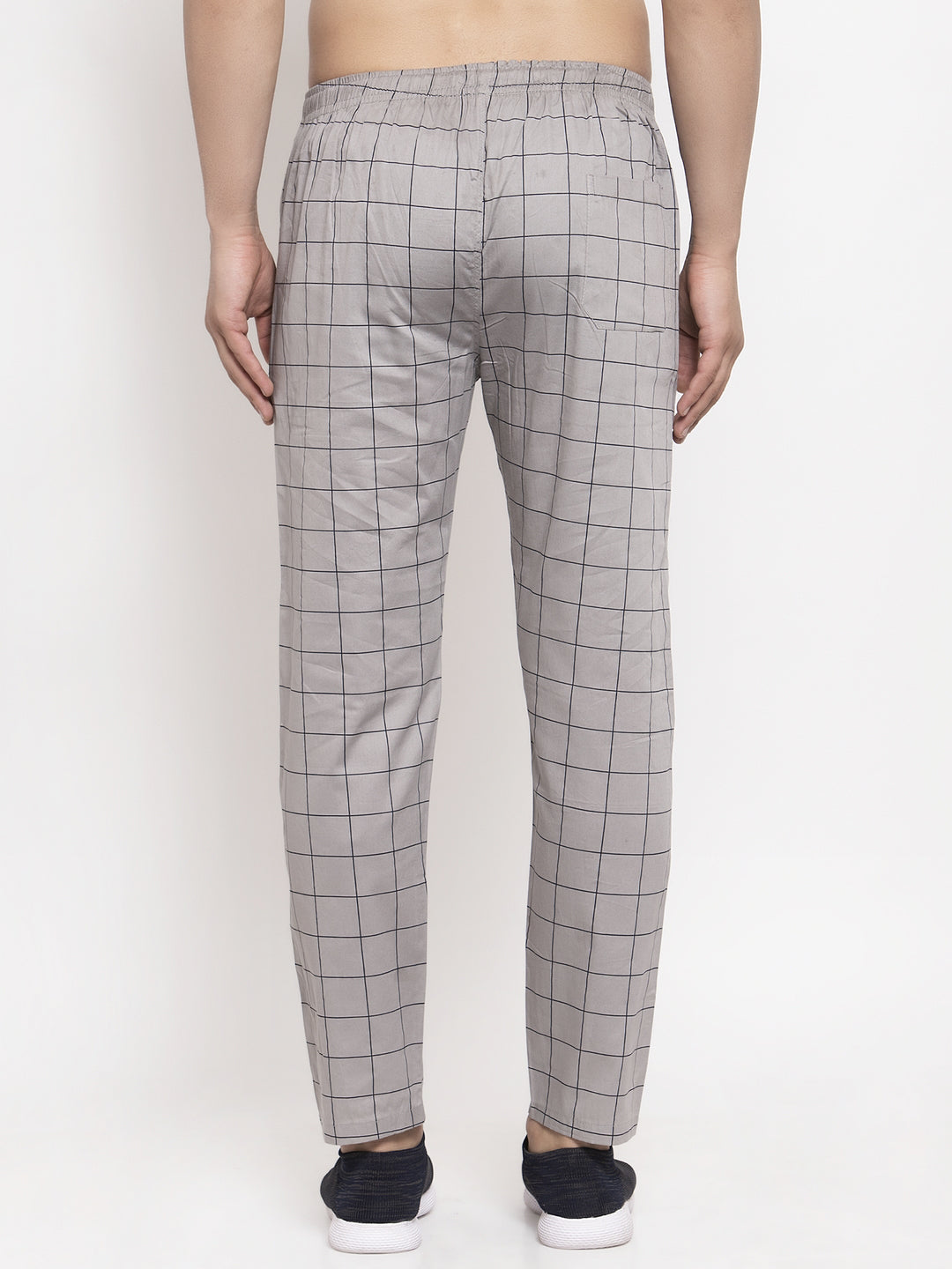 Jainish Men's Grey Checked Cotton Track Pants ( JOG 012Grey ) | Grocsy