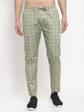 Jainish Men's Green Checked Cotton Track Pants ( JOG 012Pista ) | Grocsy