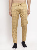 Jainish Men's Rust Checked Cotton Track Pants ( JOG 012Rust ) | Grocsy