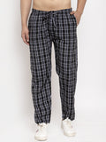 Jainish Men's Black Checked Cotton Track Pants ( JOG 013Black ) | Grocsy