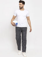 Jainish Men's Black Checked Cotton Track Pants ( JOG 013Black ) | Grocsy