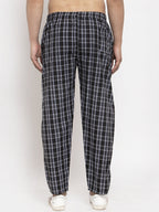 Jainish Men's Black Checked Cotton Track Pants ( JOG 013Black ) | Grocsy