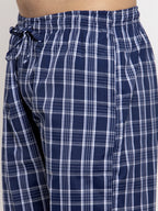 Jainish Men's Blue Checked Cotton Track Pants ( JOG 013Blue ) | Grocsy
