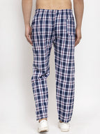 Jainish Men's Navy Blue Checked Cotton Track Pants ( JOG 013Navy-Blue ) | Grocsy