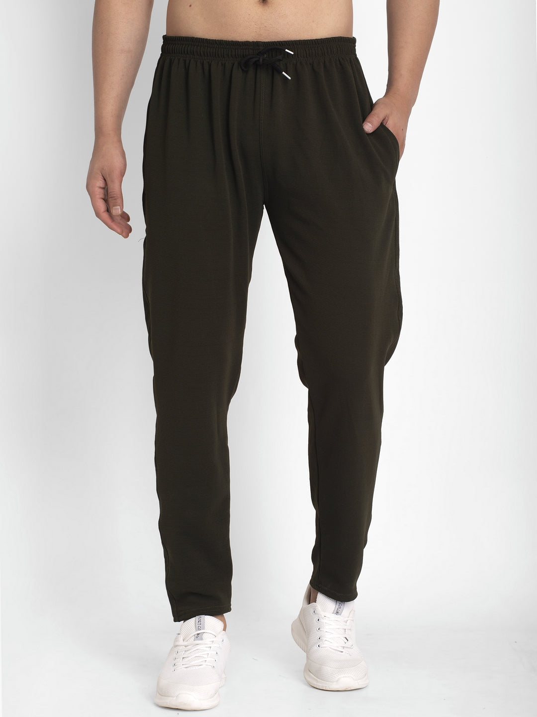 Jainish Men's Olive Solid Track Pants ( JOG 014Olive ) | Grocsy