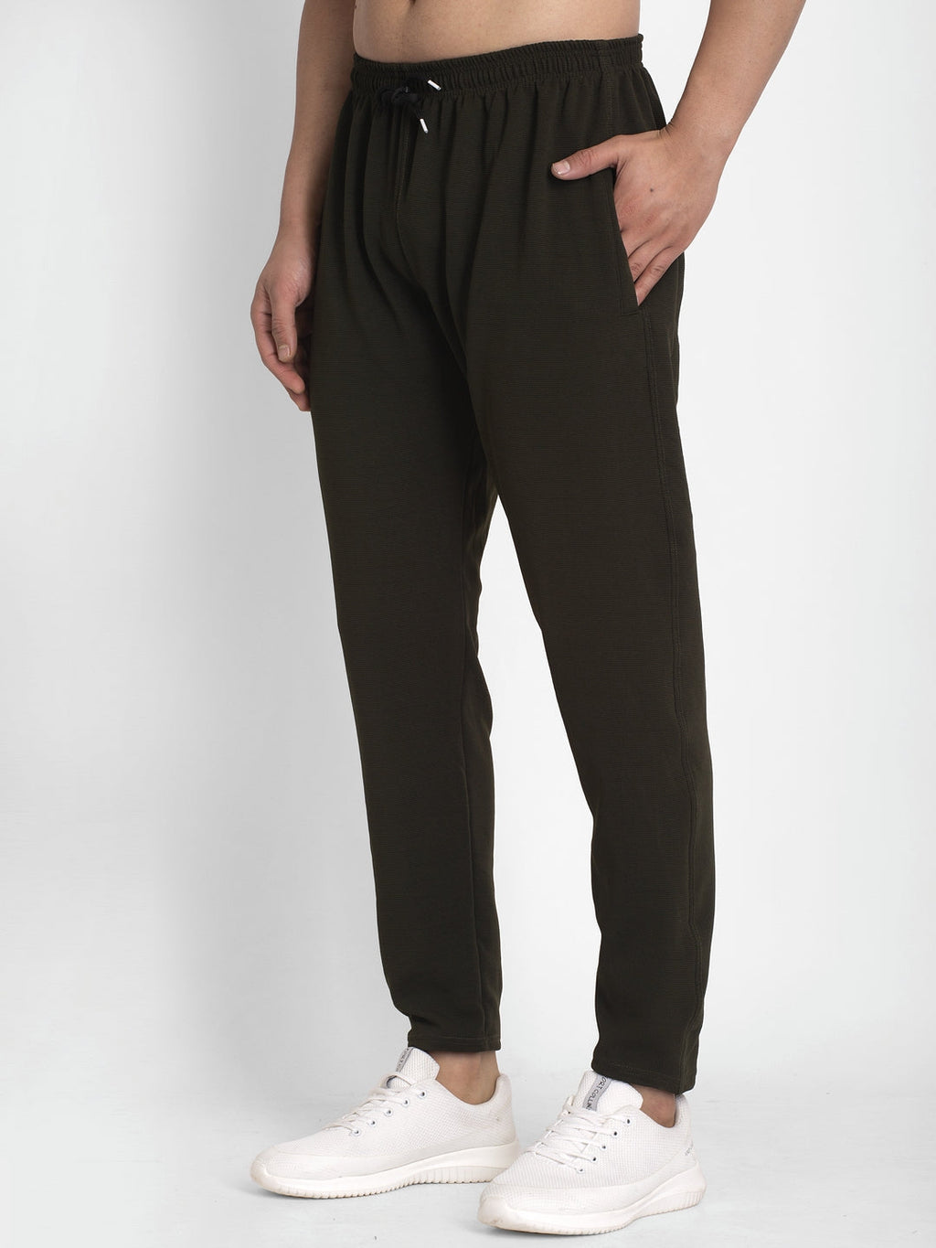Jainish Men's Olive Solid Track Pants ( JOG 014Olive ) | Grocsy
