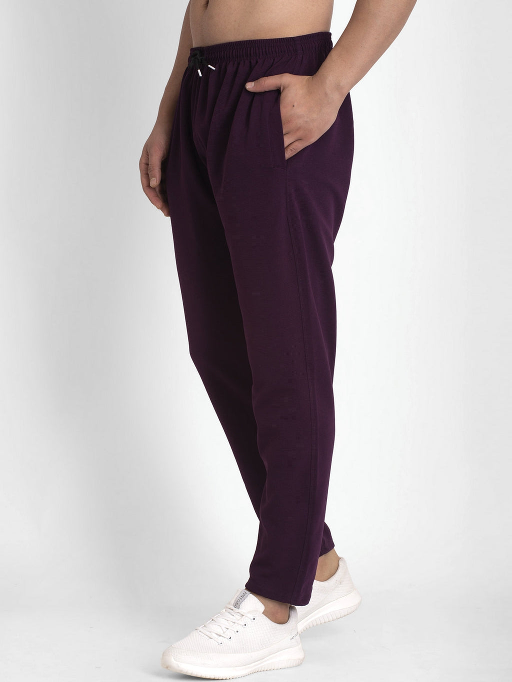 Jainish Men's Purple Solid Track Pants ( JOG 014Purple ) | Grocsy