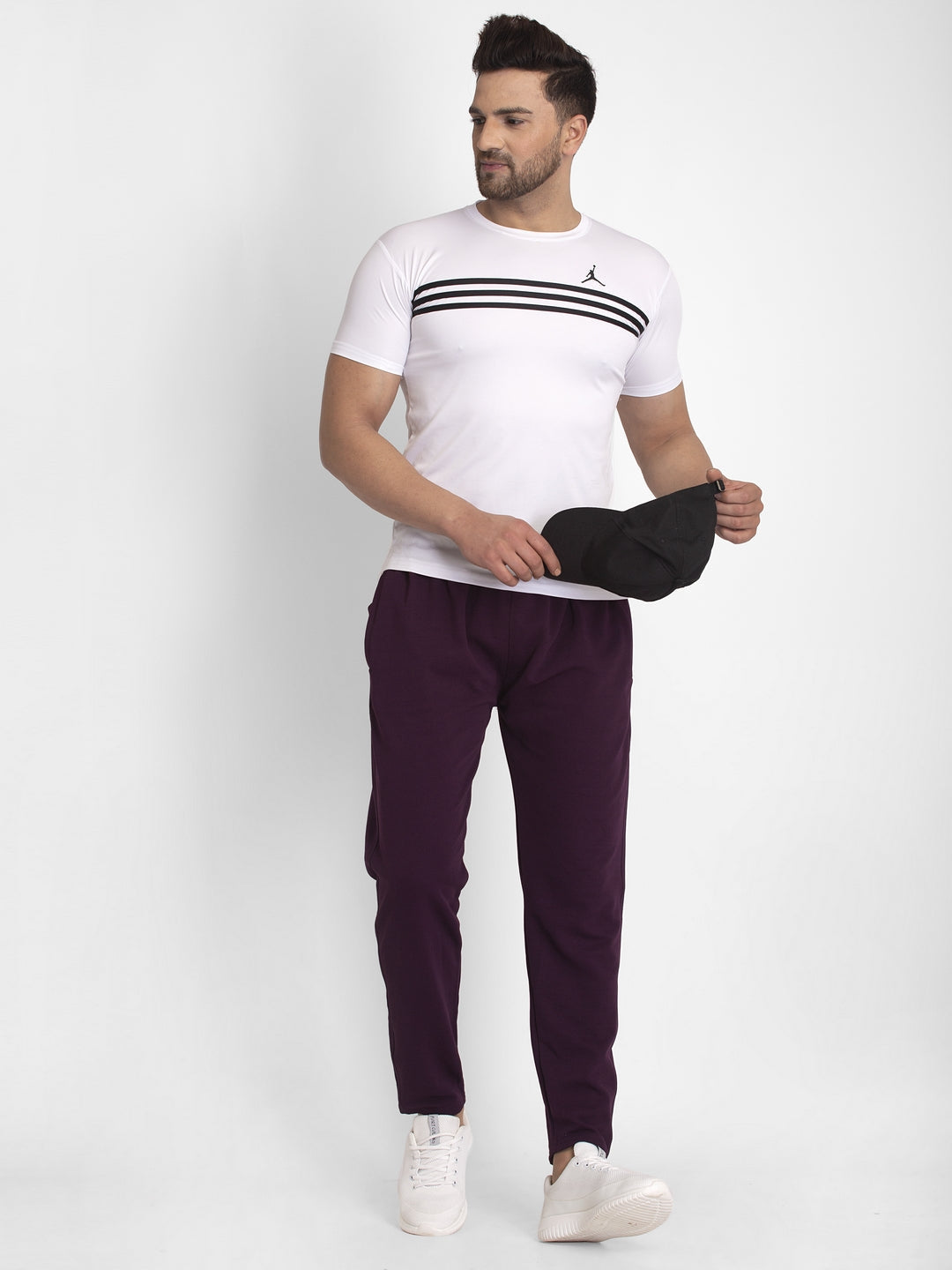 Jainish Men's Purple Solid Track Pants ( JOG 014Purple ) | Grocsy