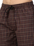 Jainish Men's Brown Cotton Checked Track Pants ( JOG 015Brown ) | Grocsy