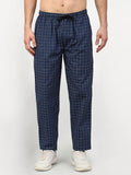 Jainish Men's Navy Blue Cotton Checked Track Pants ( JOG 015Navy ) | Grocsy