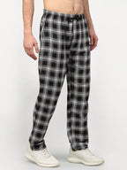 Jainish Men's Black Cotton Checked Track Pants ( JOG 016Black ) | Grocsy