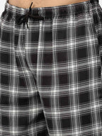 Jainish Men's Black Cotton Checked Track Pants ( JOG 016Black ) | Grocsy