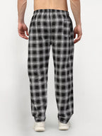 Jainish Men's Black Cotton Checked Track Pants ( JOG 016Black ) | Grocsy