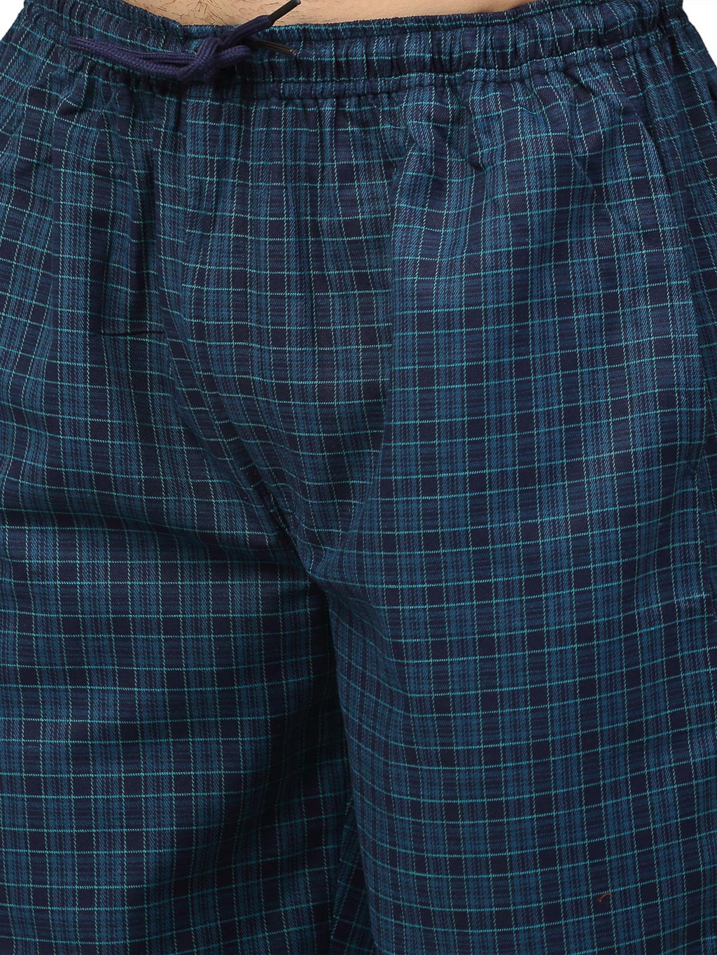 Jainish Men's Blue Cotton Checked Track Pants ( JOG 017Blue ) | Grocsy