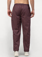 Jainish Men's Maroon Cotton Checked Track Pants ( JOG 017Maroon ) | Grocsy