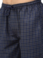 Jainish Men's Navy Blue Cotton Checked Track Pants ( JOG 017Navy-Grey ) | Grocsy
