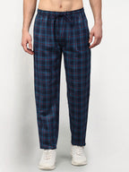 Jainish Men's Blue Cotton Checked Track Pants ( JOG 018Blue ) | Grocsy