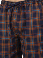 Jainish Men's Orange Cotton Checked Track Pants ( JOG 018Orange-Blue ) | Grocsy