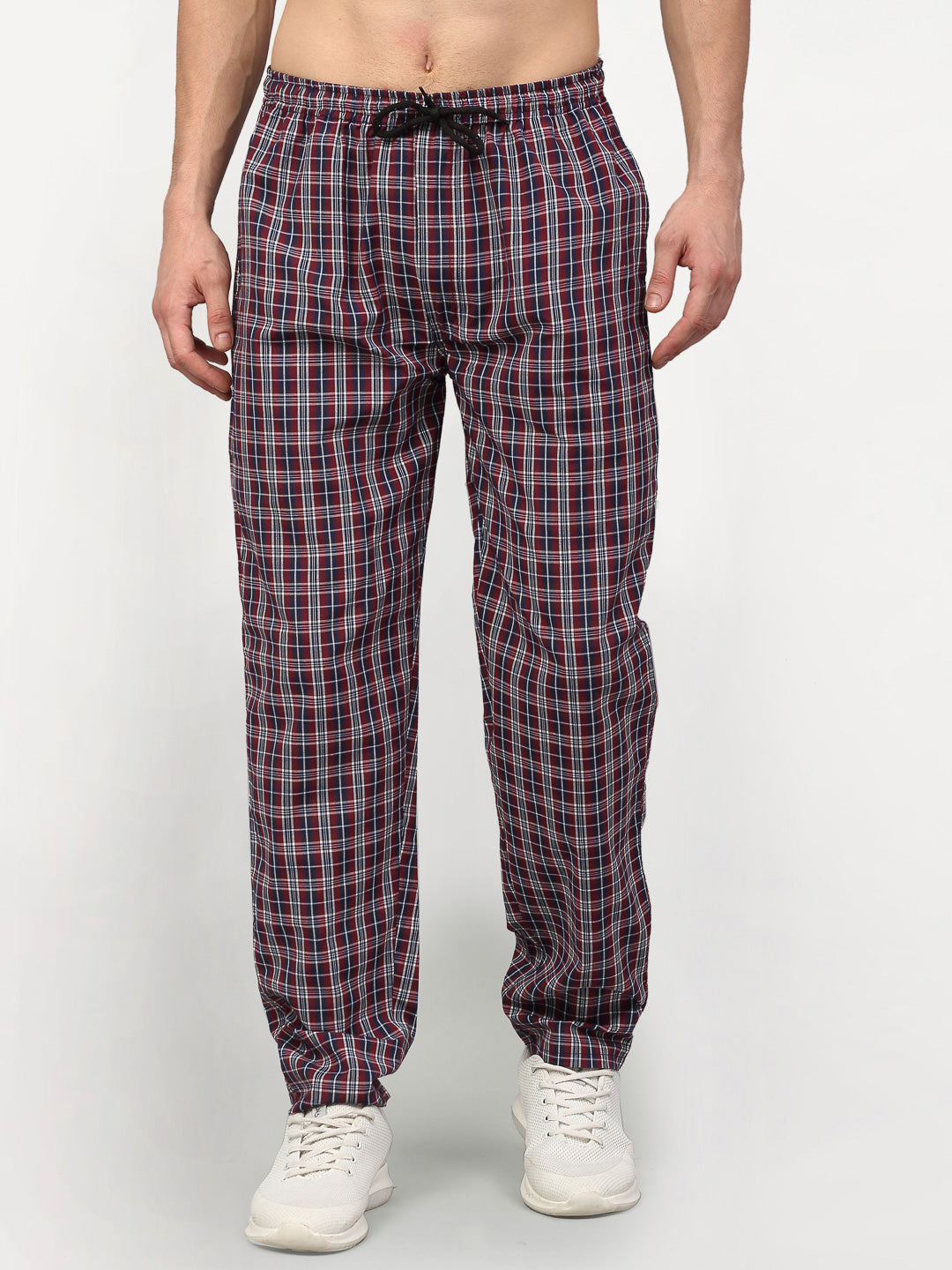Jainish Men's Multicolor Cotton Checked Track Pants ( JOG 019Multi ) | Grocsy