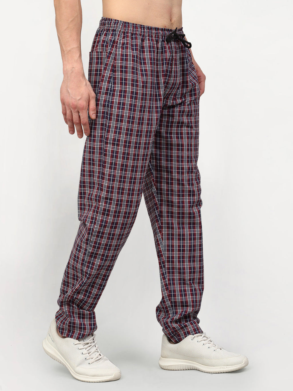 Jainish Men's Multicolor Cotton Checked Track Pants ( JOG 019Multi ) | Grocsy
