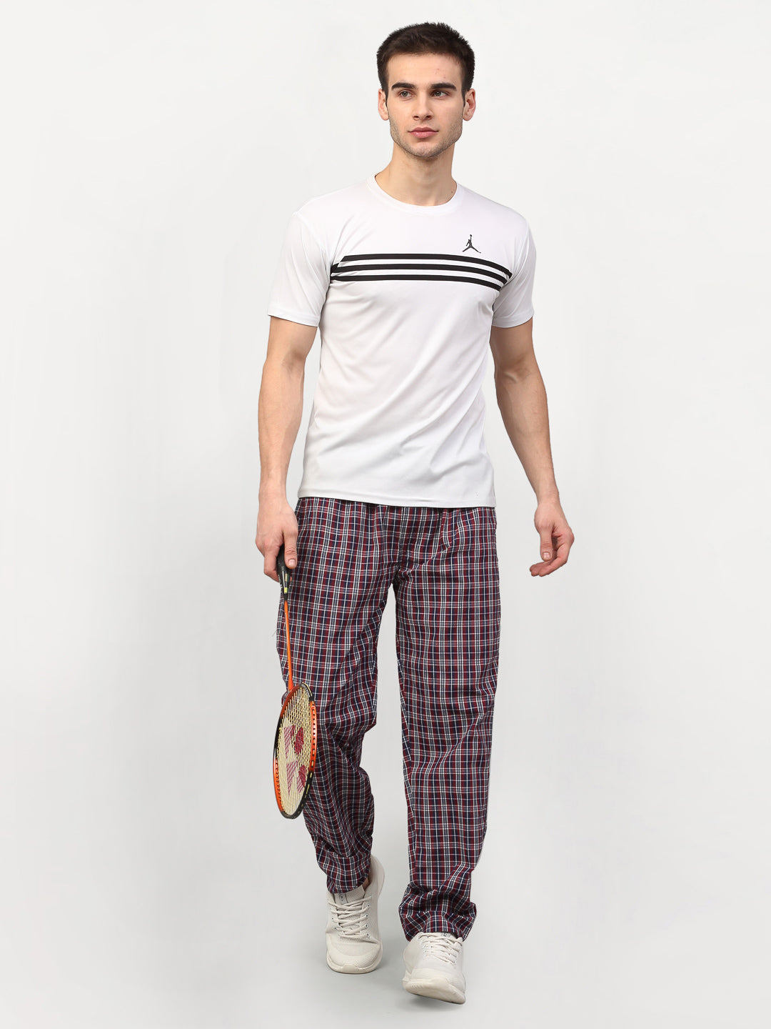 Jainish Men's Multicolor Cotton Checked Track Pants ( JOG 019Multi ) | Grocsy