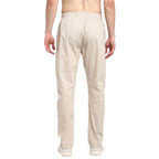 Jainish Men's Beige Cotton Striped Track Pants ( JOG 020Cream ) | Grocsy