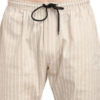Jainish Men's Beige Cotton Striped Track Pants ( JOG 020Cream ) | Grocsy