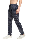 Jainish Men's Navy Blue Cotton Striped Track Pants ( JOG 020Navy ) | Grocsy