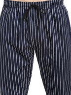 Jainish Men's Navy Blue Cotton Striped Track Pants ( JOG 020Navy ) | Grocsy