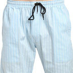 Jainish Men's Blue Cotton Striped Track Pants ( JOG 020Sky ) | Grocsy