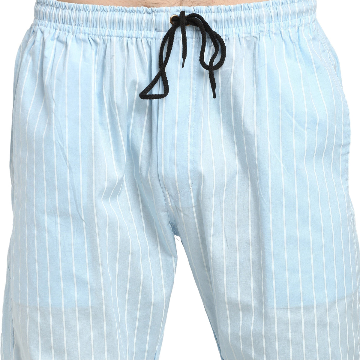 Jainish Men's Blue Cotton Striped Track Pants ( JOG 020Sky ) | Grocsy