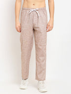 Jainish Men's Brown Linen Cotton Track Pants ( JOG 021Brown ) | Grocsy