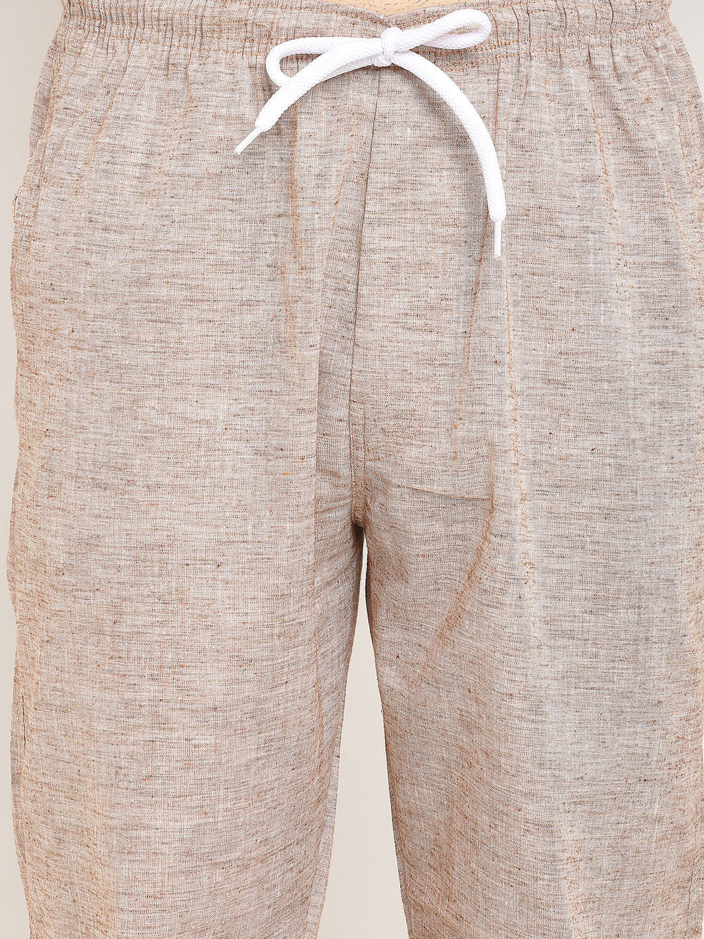 Jainish Men's Brown Linen Cotton Track Pants ( JOG 021Brown ) | Grocsy