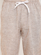 Jainish Men's Brown Linen Cotton Track Pants ( JOG 021Brown ) | Grocsy