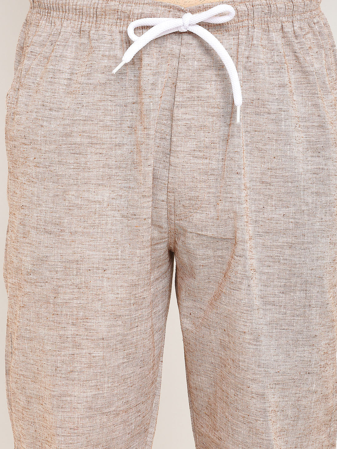 Jainish Men's Brown Linen Cotton Track Pants ( JOG 021Brown ) | Grocsy