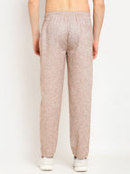 Jainish Men's Brown Linen Cotton Track Pants ( JOG 021Brown ) | Grocsy
