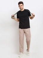 Jainish Men's Brown Linen Cotton Track Pants ( JOG 021Brown ) | Grocsy