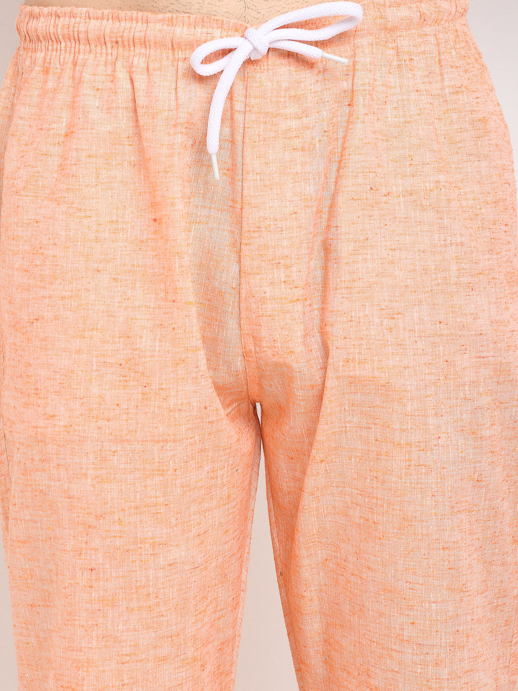 Jainish Men's Orange Linen Cotton Track Pants ( JOG 021Orange ) | Grocsy
