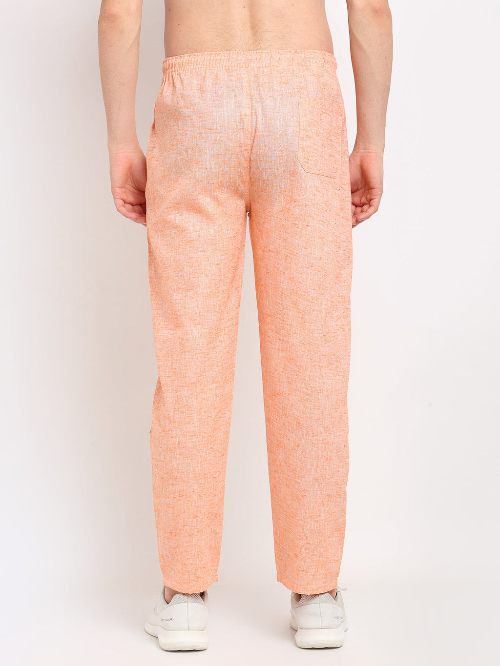 Jainish Men's Orange Linen Cotton Track Pants ( JOG 021Orange ) | Grocsy