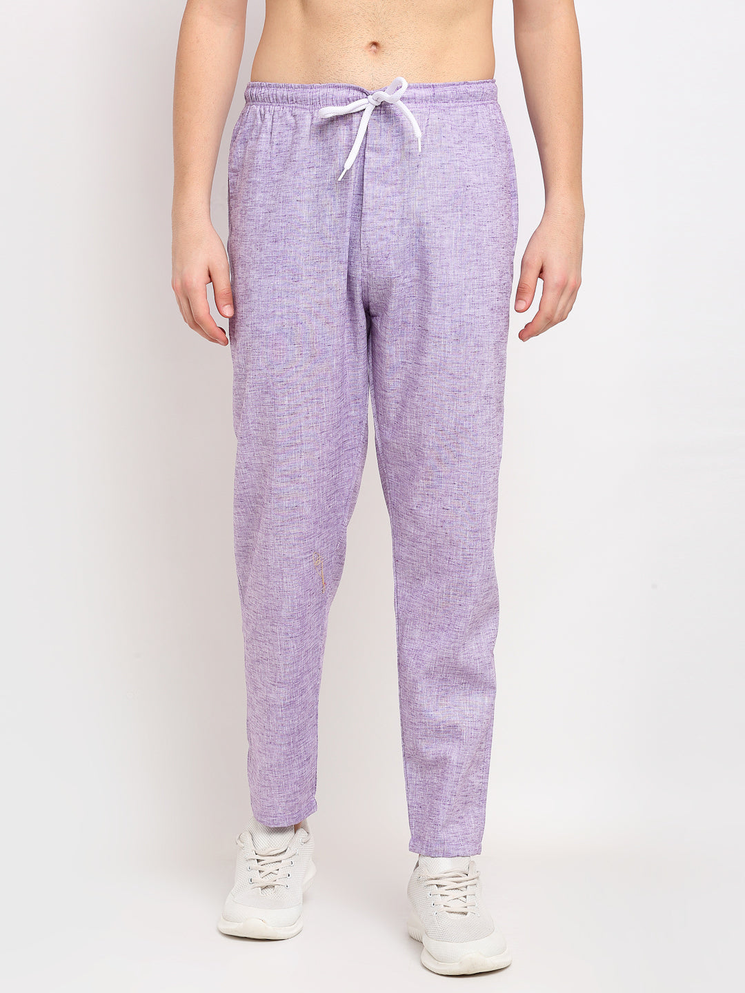 Jainish Men's Purple Linen Cotton Track Pants ( JOG 021Purple ) | Grocsy