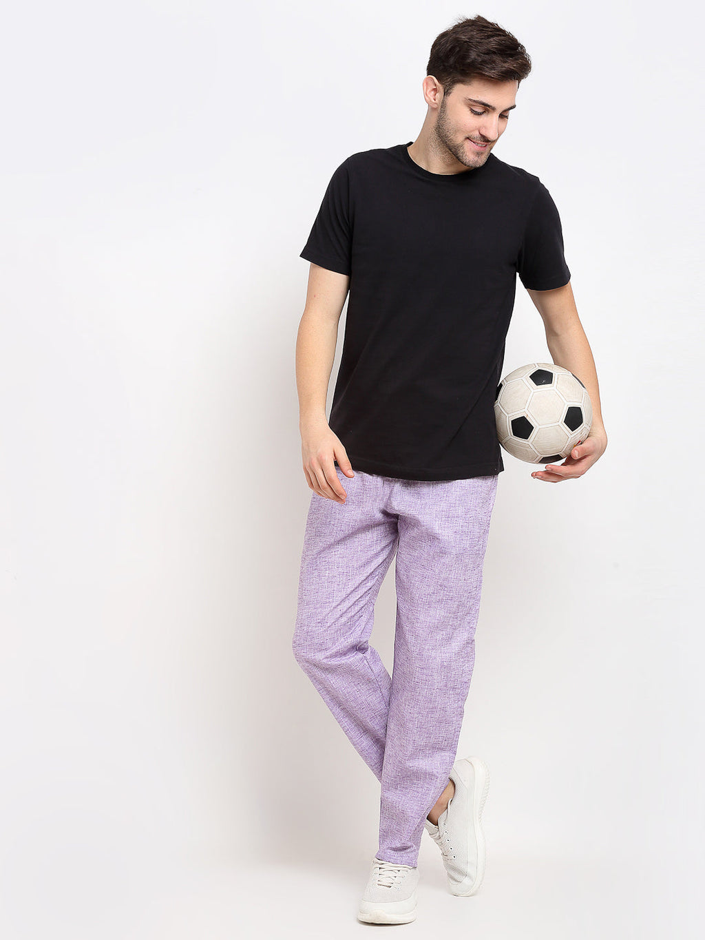 Jainish Men's Purple Linen Cotton Track Pants ( JOG 021Purple ) | Grocsy