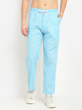 Jainish Men's Blue Linen Cotton Track Pants ( JOG 021Sky ) | Grocsy